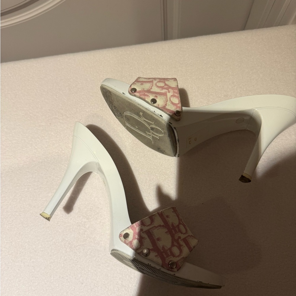 Dior Pink and White Women's Slide Sandals - Picture 4 of 4